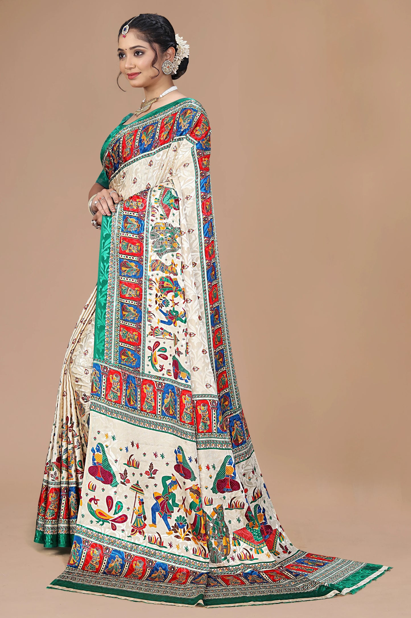 Rajwadi Heritage Kalamkari Saree