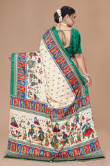 Rajwadi Heritage Kalamkari Saree