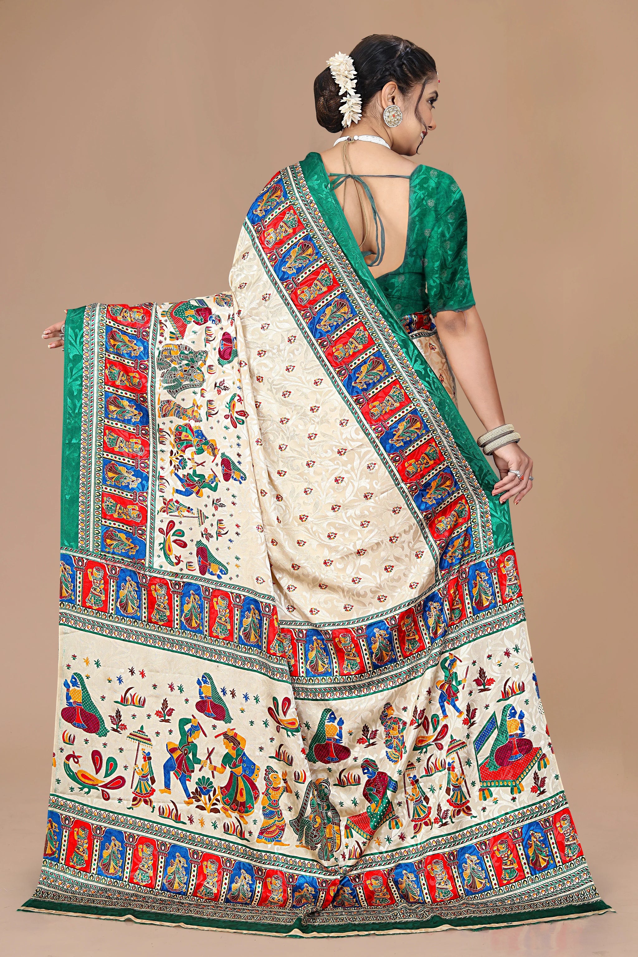 Rajwadi Heritage Kalamkari Saree