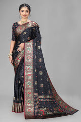 Maharani Rekha Pass-Through Ring Silk Saree