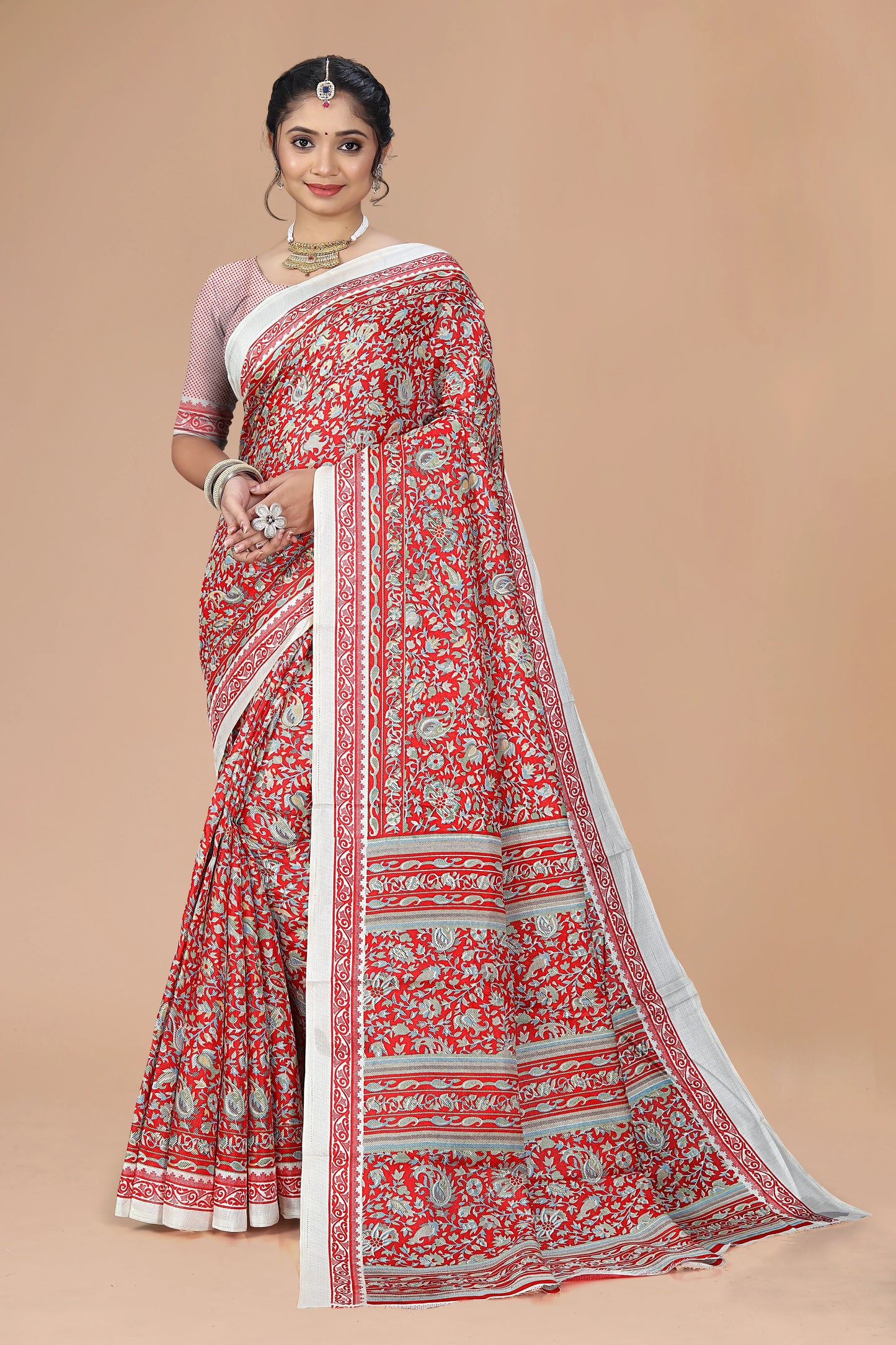 Madhuban Floral Cotton Saree