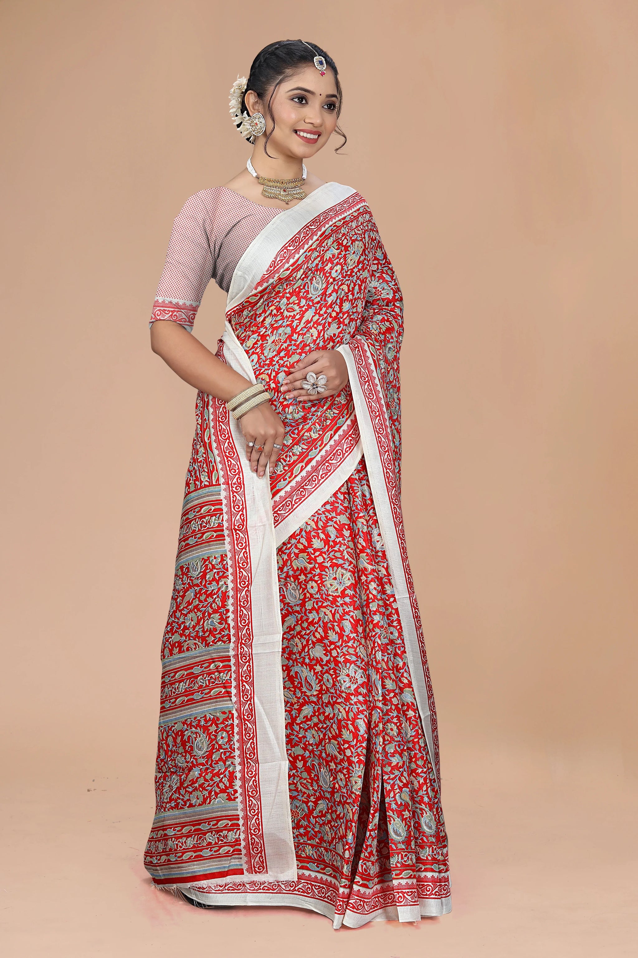 Madhuban Floral Cotton Saree