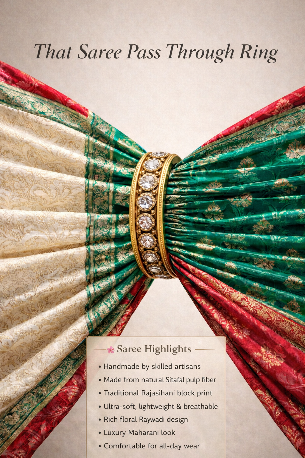 Maharani Rajkanya Pass-Through Silk Saree