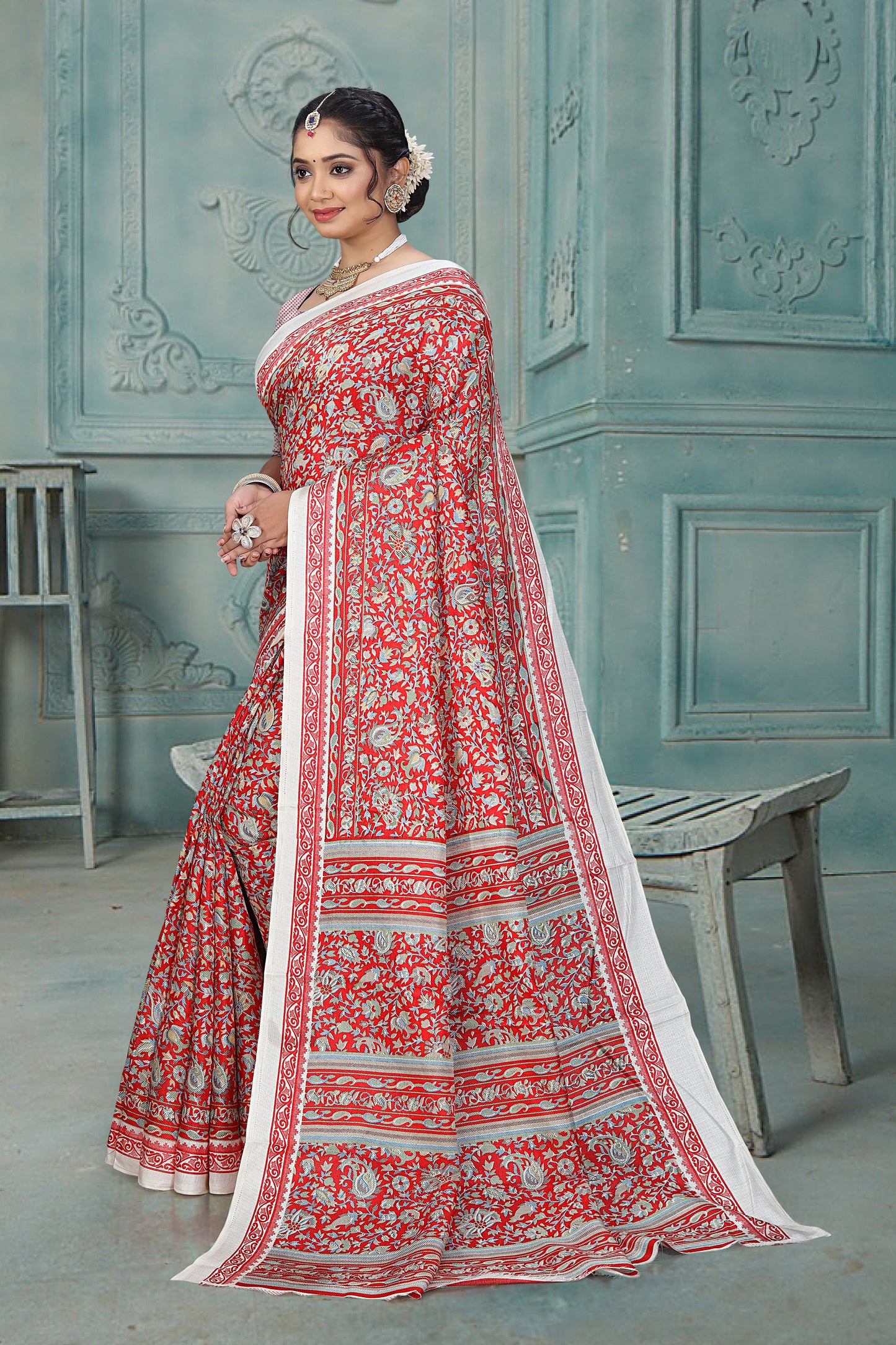 Madhuban Floral Cotton Saree