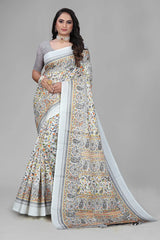 Rajwadi Katha – Handcrafted Rajasthani Block Print Saree