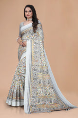 Rajwadi Katha – Handcrafted Rajasthani Block Print Saree