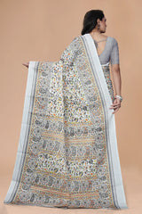 Rajwadi Katha – Handcrafted Rajasthani Block Print Saree