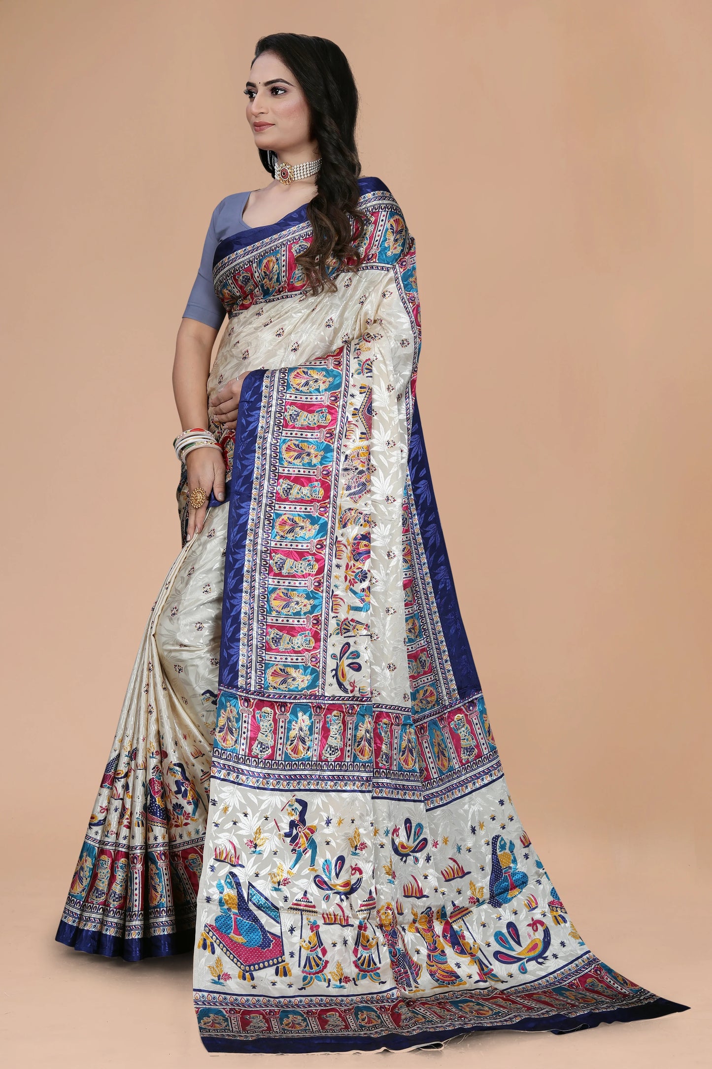 Rajrang Katha Handcrafted Saree