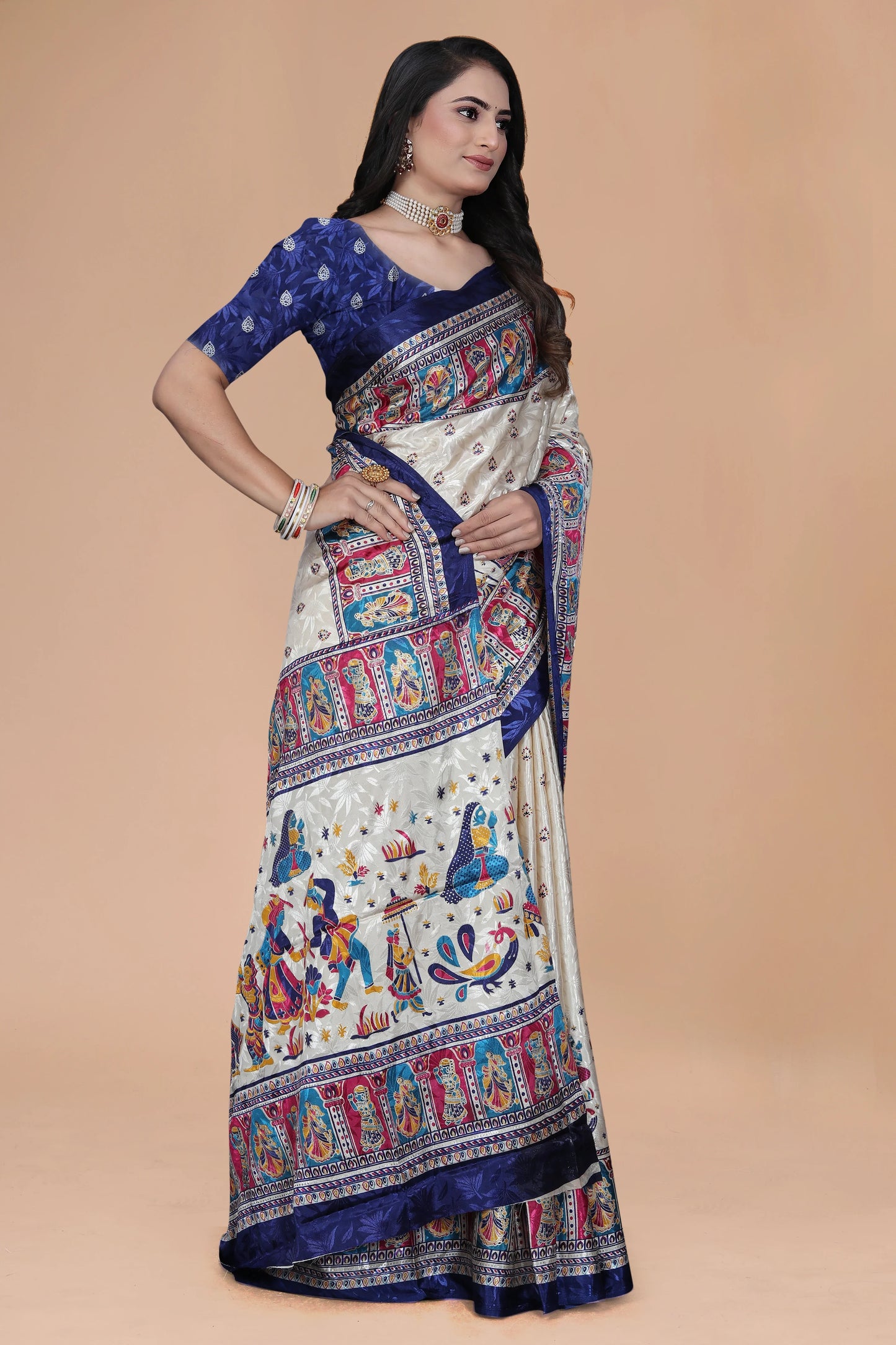 Rajrang Katha Handcrafted Saree