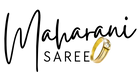 Logo of Maharani Saree with a gold ring on a white background